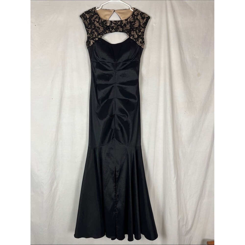 R & M Richards Black Sequin Mermaid Formal Prom Dress
